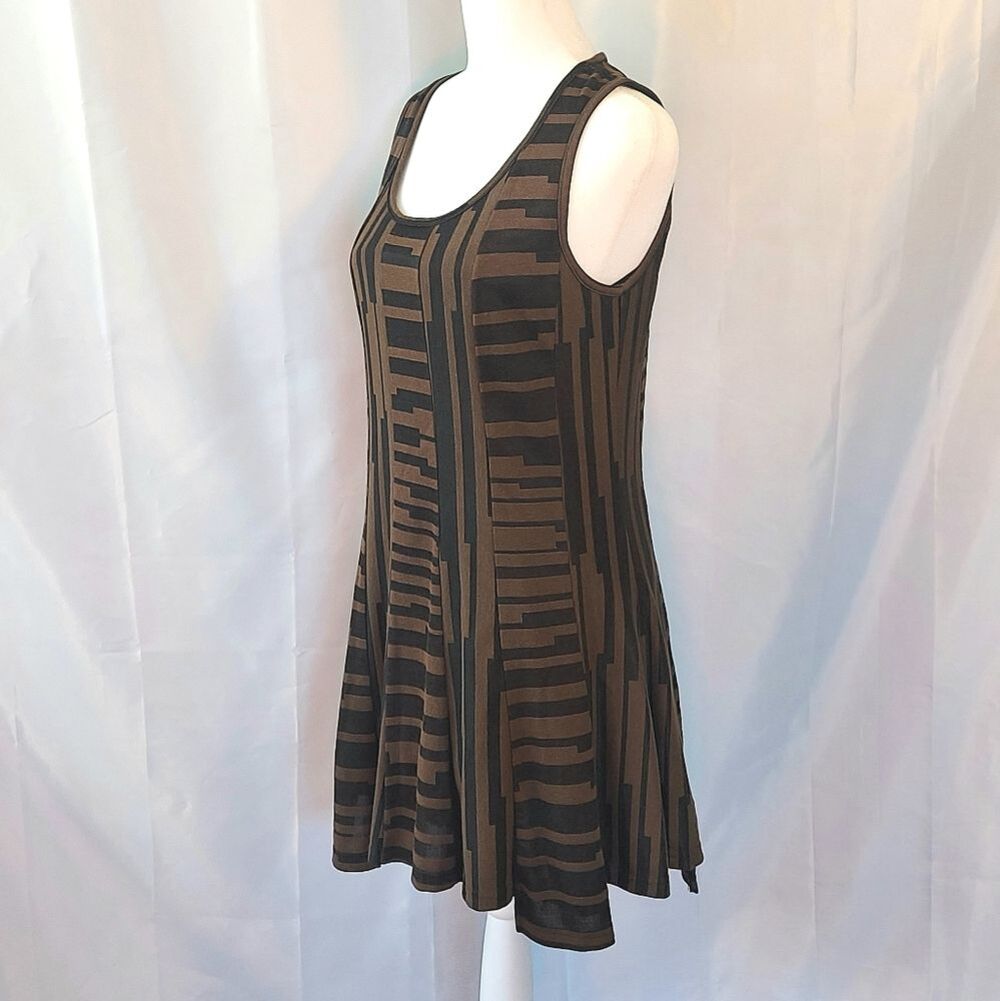 Vintage Dzhavael Couture Dress Brown Black S - Picture 4 of 7